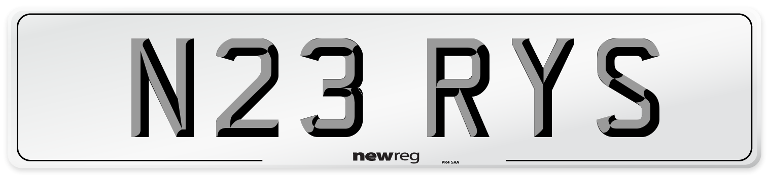N23 RYS Number Plate from New Reg